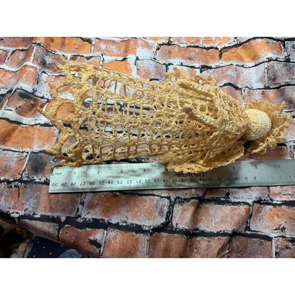 Starched Doily Angel Poss Vintage Hair Halo Shawl Christmas Tree Topper Wings - Picture 4 of 4